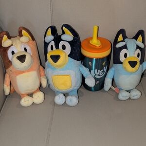 Bluey and Friends Plush Toy Set with Sippy Cup